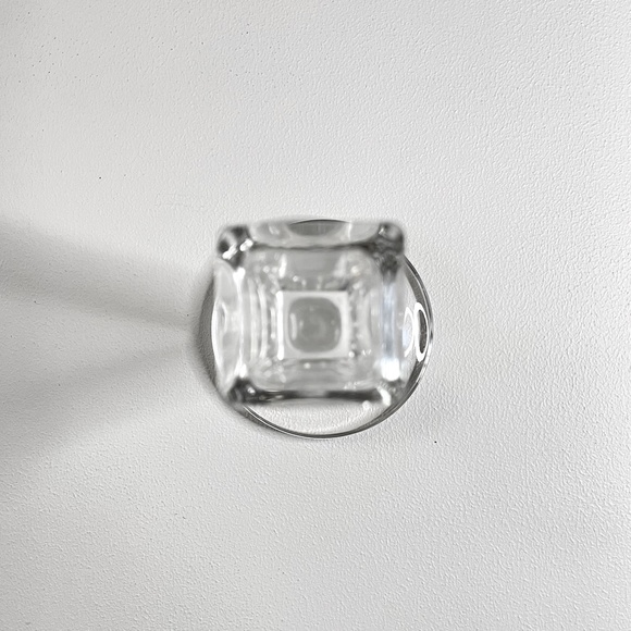 MCM Mid-Century Modern Clear Candlestick - Picture 5 of 7